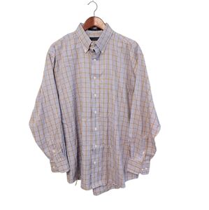 Jon Michael‎ Cane Mens Designer Cotton Stripe Button Front Shirt Size Large